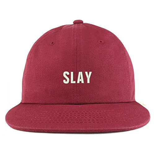 Trendy Apparel Shop Slay Embroidered Unstructured Flatbill Adjustable Cap