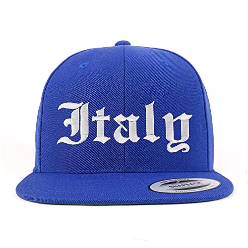 Trendy Apparel Shop Italy Old English Embroidered Flatbill Snapback