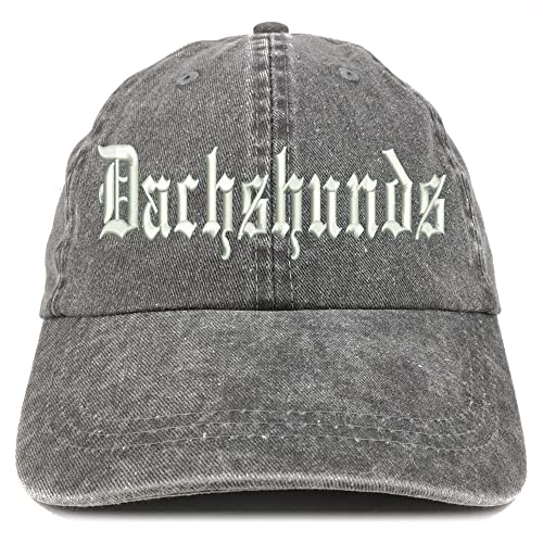 Trendy Apparel Shop Old English Dachshunds Washed Pigment Dyed Baseball Cap