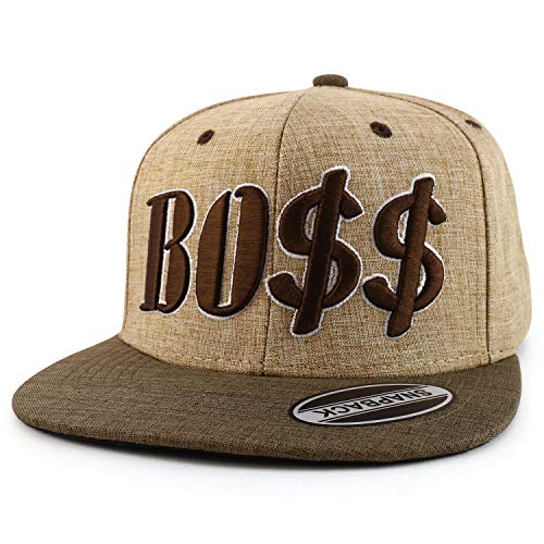 Trendy Apparel Shop Boss 3D Embroidered Two-Tone Flatbill Snapback Baseball Cap