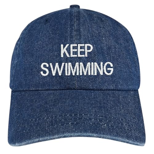 Trendy Apparel Shop Keep Swimming Embroidered Cotton Baseball Cap