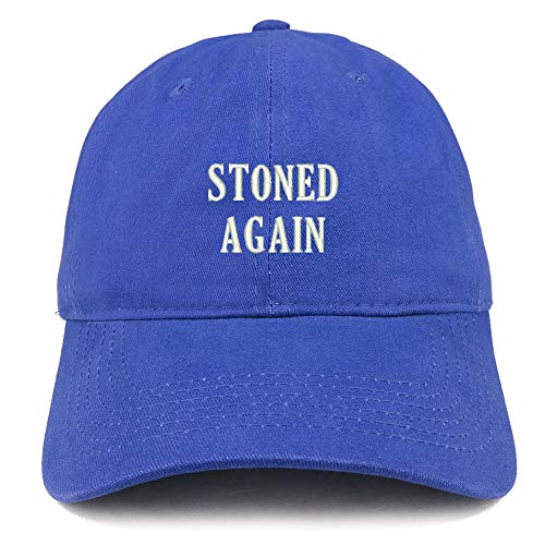 Trendy Apparel Shop Stoned Again Embroidered Soft Crown 100% Brushed Cotton Cap