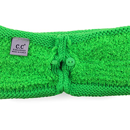 Trendy Apparel Shop Women's Solid Ribbed Knit Ponytail Button Headband