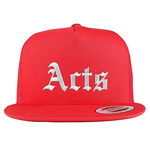 Trendy Apparel Shop Acts Old English 5 Panel Flatbill Trucker Cap