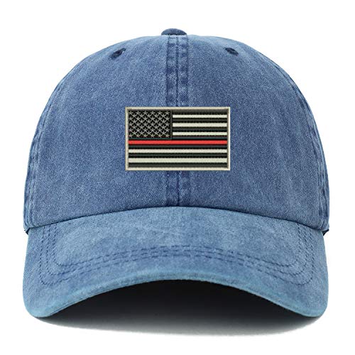 Trendy Apparel Shop XXL USA TRL Flag Embroidered Unstructured Washed Pigment Dyed Baseball Cap