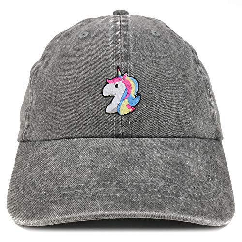 Trendy Apparel Shop Unicorn Patch Pigment Dyed Washed Baseball Cap