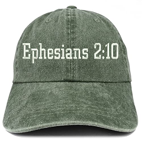 Trendy Apparel Shop Ephesians 2:10 Washed Pigment Dyed Baseball Cap