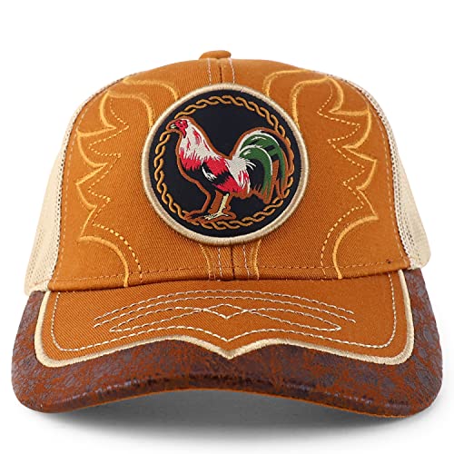 Trendy Apparel Shop Rooster Embroidered Trucker Mesh Baseball Cap