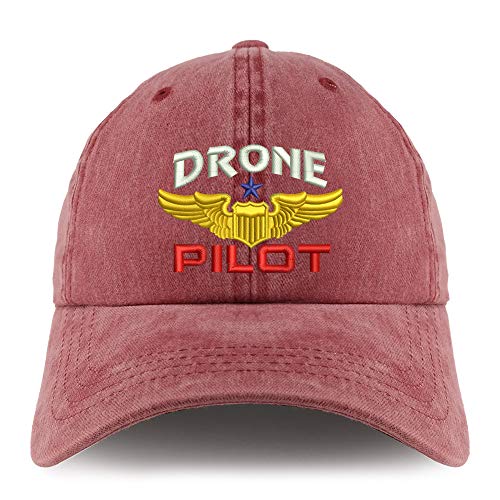 Trendy Apparel Shop Drone Pilot Aviation Wing Embroidered Pigment Dyed Unstructured Cap
