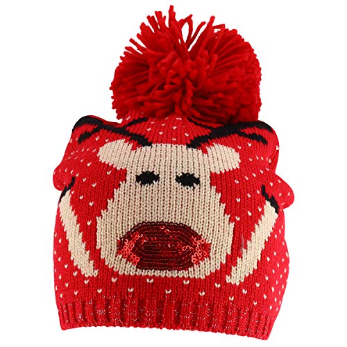 Trendy Apparel Shop Happy Holidays Christmas Theme Winter Xmas Pom Beanies