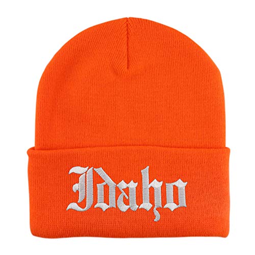 Trendy Apparel Shop Idaho State Old English Embroidered Long Cuff Beanie