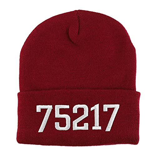 Trendy Apparel Shop 75217 Dallas TX Old English Embroidered Long Cuff Beanie