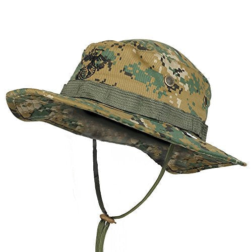 Trendy Apparel Shop Kid's Youth Size Camouflage Boonie Cap with String Chin Cord - Woodland