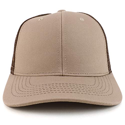 Trendy Apparel Shop Low Profile Two Tone Mesh Back Trucker Baseball Cap