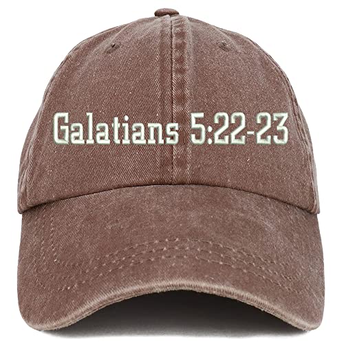 Trendy Apparel Shop Galatians 5:22-23 Washed Pigment Dyed Baseball Cap