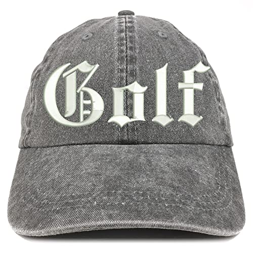 Trendy Apparel Shop Old English Golf Washed Pigment Dyed Baseball Cap