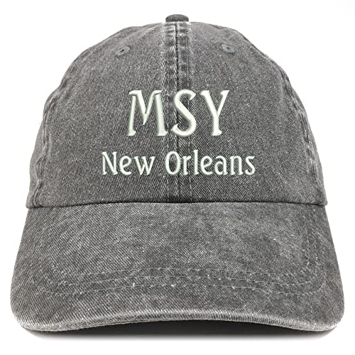 Trendy Apparel Shop MSY New Orleans Embroidered Pigment Dyed Washed Baseball Cap