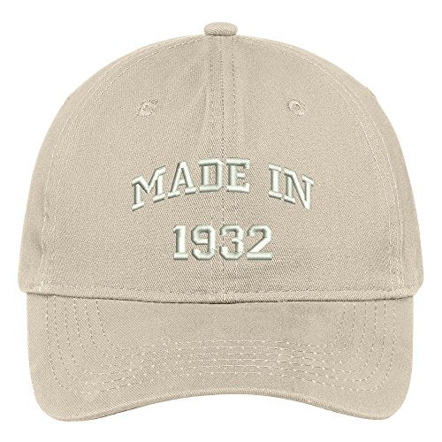 Trendy Apparel Shop Made in 1932-87th Birthday Embroidered Brushed Cotton Baseball Cap