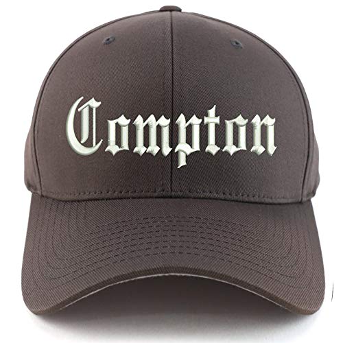 Trendy Apparel Shop Compton City Old English Embroidered Stretch Fitted Cap