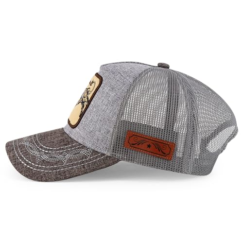 Trendy Apparel Shop Rodeo Patch Structured Curved Bill Mesh Snapback Baseball Cap
