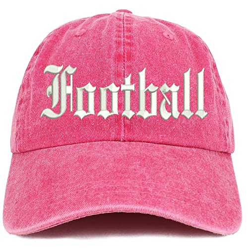 Trendy Apparel Shop Old English Football Washed Pigment Dyed Baseball Cap