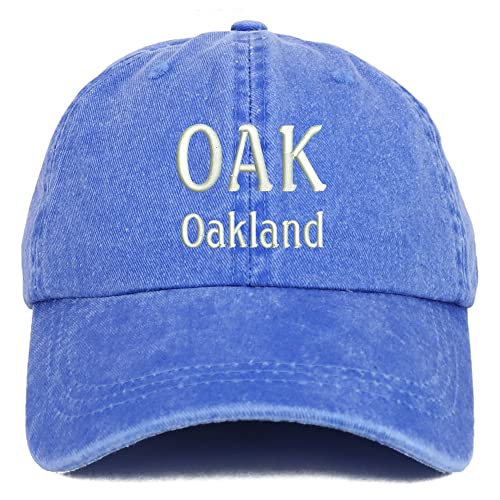 Trendy Apparel Shop Oak Oakland Embroidered Pigment Dyed Washed Baseball Cap