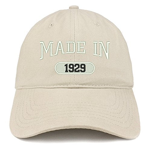 Trendy Apparel Shop Made in 1929 Embroidered 92nd Birthday Brushed Cotton Cap
