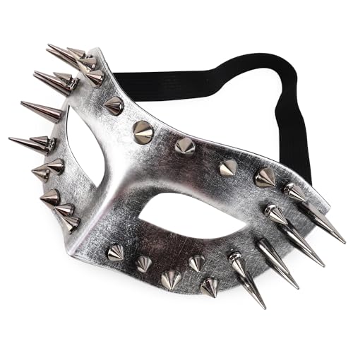 Trendy Apparel Shop Steampunk Spike Metallic Masquerade Mask Costume Accessory