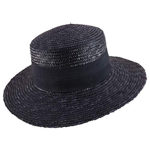 Trendy Apparel Shop Women's 3.25" Brim Wide Ribbon Band Straw Sun Hat