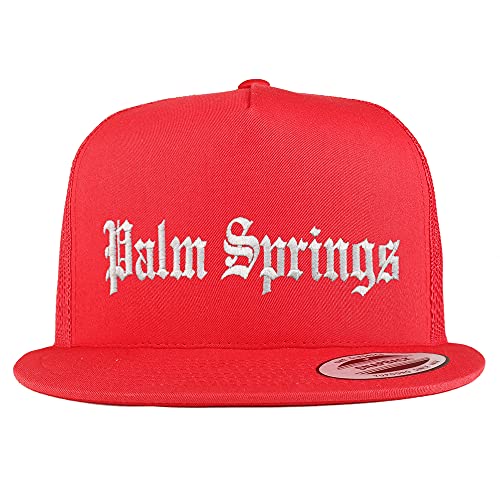 Trendy Apparel Shop Palm Springs Old English 5 Panel Flatbill Trucker Cap