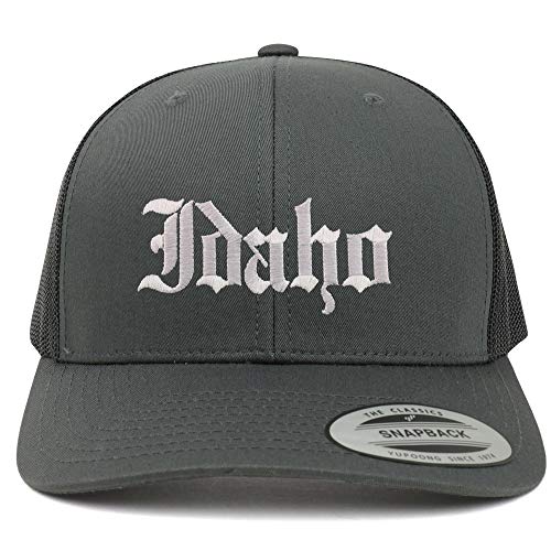 Trendy Apparel Shop Idaho State Old English 6 Panel Trucker Mesh Cap