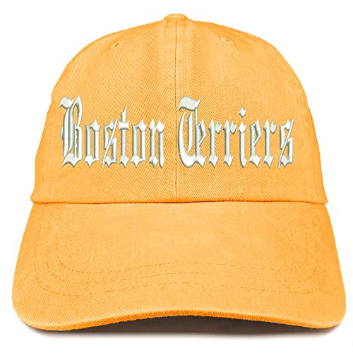 Trendy Apparel Shop Old English Boston Terriers Washed Pigment Dyed Baseball Cap