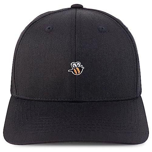 Trendy Apparel Shop Mini Bee Embroidered Patch Structured 6 Panel Snapback Baseball Cap