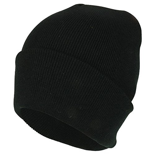 Trendy Apparel Shop Plain Long Cuff Winter Acrylic Beanie Cap