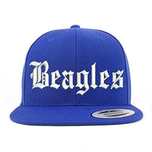 Trendy Apparel Shop Old English Beagles Embroidered Flatbill Snapback
