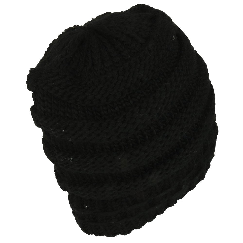 Trendy Apparel Shop Studded Floral Knitted Fleece Lined Beanie and Knit Scarf Set 2PC