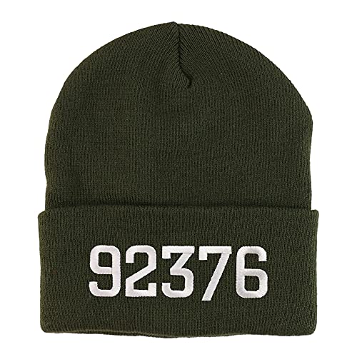 Trendy Apparel Shop 92376 Rialto CA Old English Embroidered Long Cuff Beanie