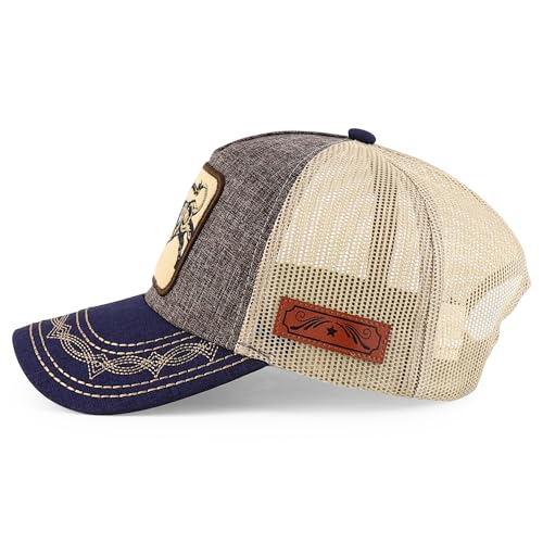 Trendy Apparel Shop Rodeo Patch Structured Curved Bill Mesh Snapback Baseball Cap