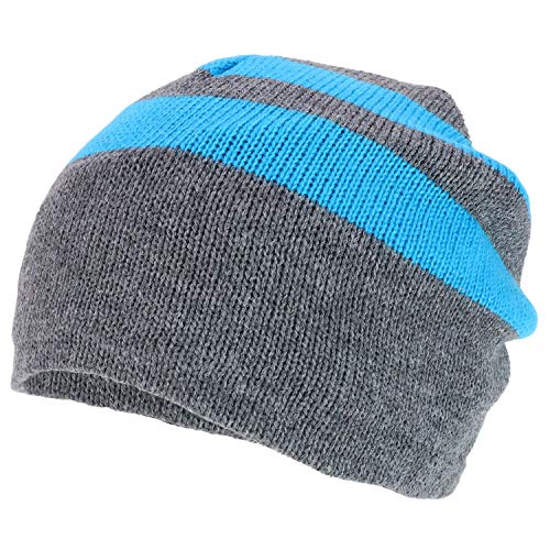 Trendy Apparel Shop Fleece Lined Striped Winter Short Beanie Cap