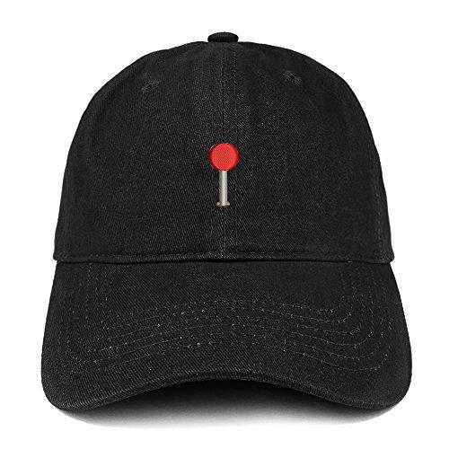 Trendy Apparel Shop Red Pin Emoticon Quality Embroidered Low Profile Brushed Cotton Dad Hat Cap