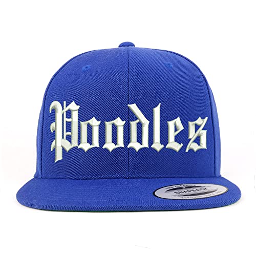 Trendy Apparel Shop Old English Poodles Embroidered Flatbill Snapback