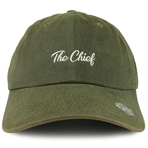 Trendy Apparel Shop The Chief Embroidered Unstructured Washed Cotton Baseball Cap