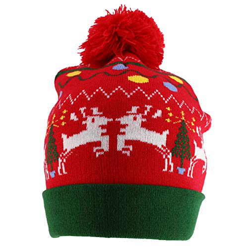 Trendy Apparel Shop Happy Holidays Christmas Theme Winter Xmas Pom Beanies