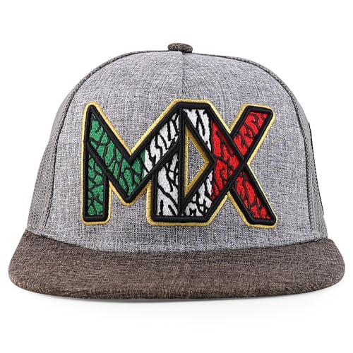Trendy Apparel Shop 3D MX Embroidered Structured Flat Bill Snapback Baseball Cap