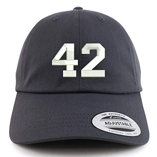 Trendy Apparel Shop XXL Number 42 Collegiate Embroidered Unstructured Cap