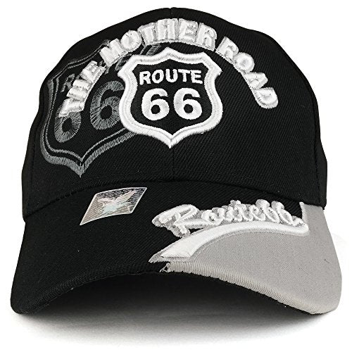 Trendy Apparel Shop Route 66 The Mother Road Puff Embroidered Structured Baseball Cap