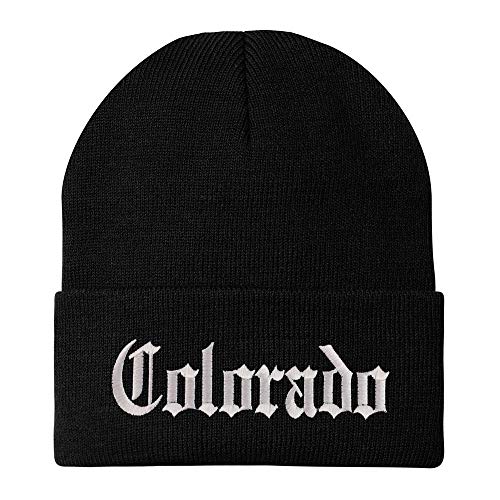 Trendy Apparel Shop Colorado State Old English Embroidered Long Cuff Beanie