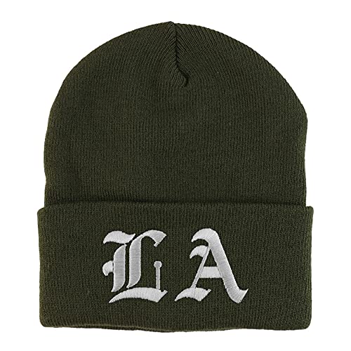 Trendy Apparel Shop Louisiana LA Old English Embroidered Long Cuff Beanie