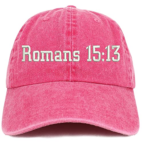Trendy Apparel Shop Romans 15:13 Washed Pigment Dyed Baseball Cap
