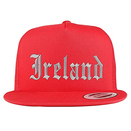 Trendy Apparel Shop Ireland Old English 5 Panel Flatbill Trucker Cap